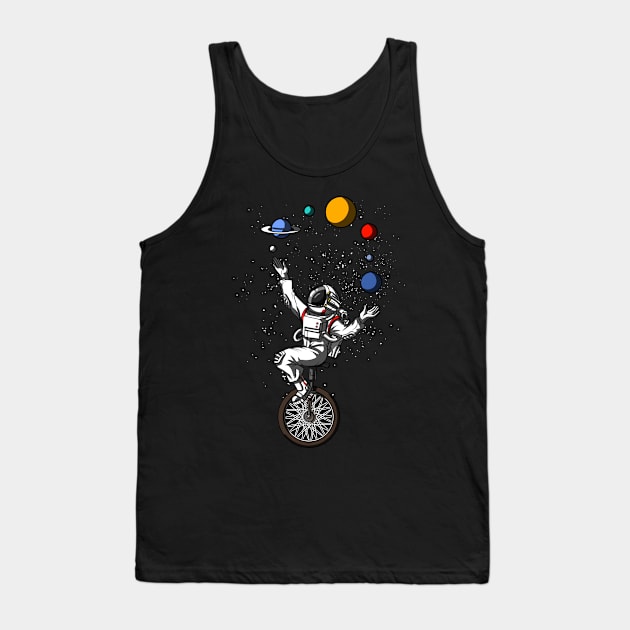 Space Astronaut Juggling Planets Tank Top by underheaven